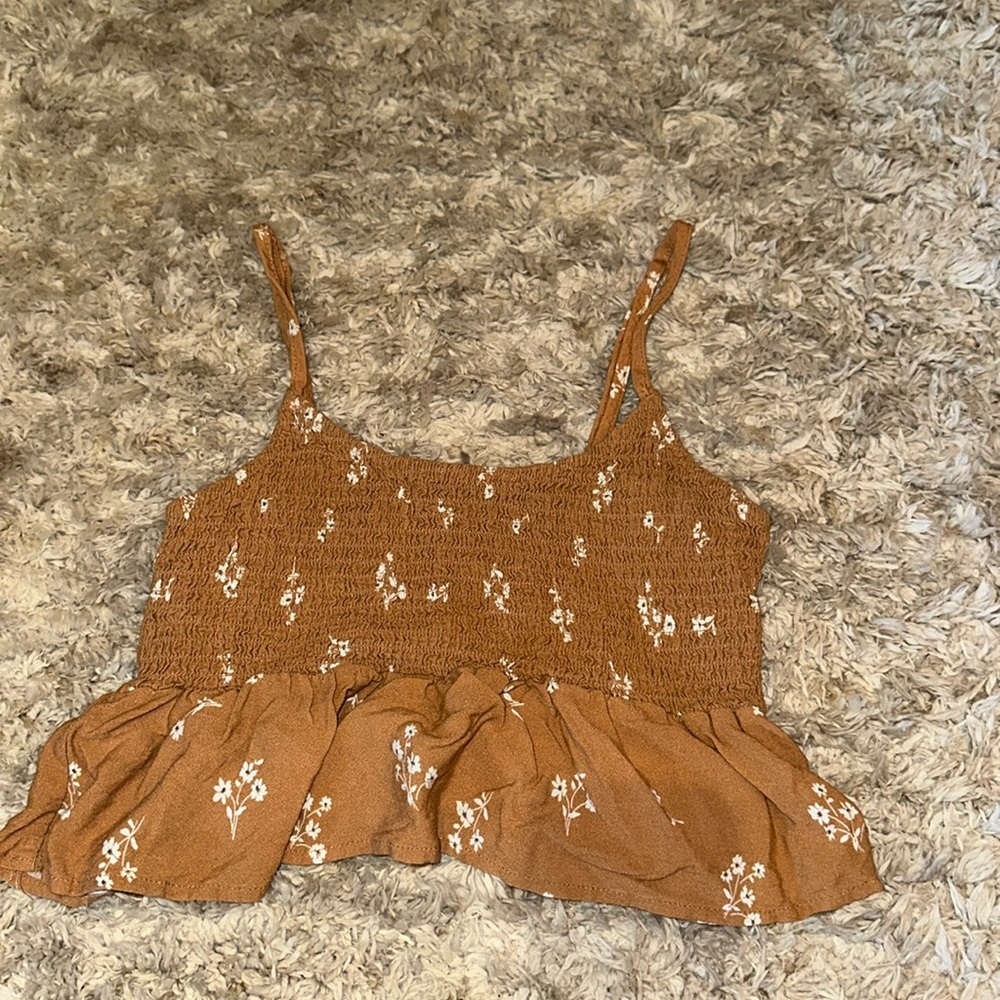 Women’s brown floral crop top